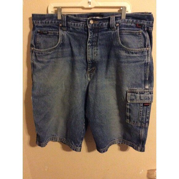 Fubu Shorts Size 40 Mens Blue Denim Casual Jean Shorts Straight Streetwear - Picture 1 of 12